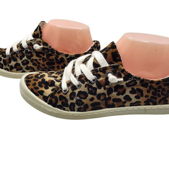 Forever Comfort Womens Leopard Pattern Soft Fabric Loafers - Picture 8 of 9